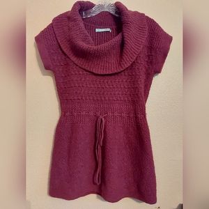 Womens Cowl Neck Sweater, Burgundy, Large